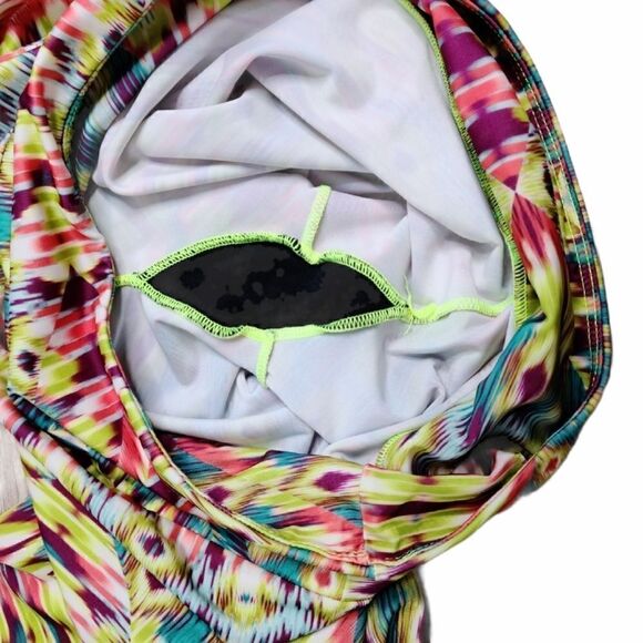 Onzie Colorful Cropped Leggings Bold Yoga Psychedelic Print Size Small Medium - Picture 10 of 12